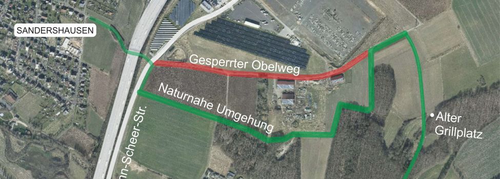 Der Obelweg wird zwischen August 2024 und April 2025 leider nicht zugänglich sein, nutzen Sie die naturnahe Umgehung.